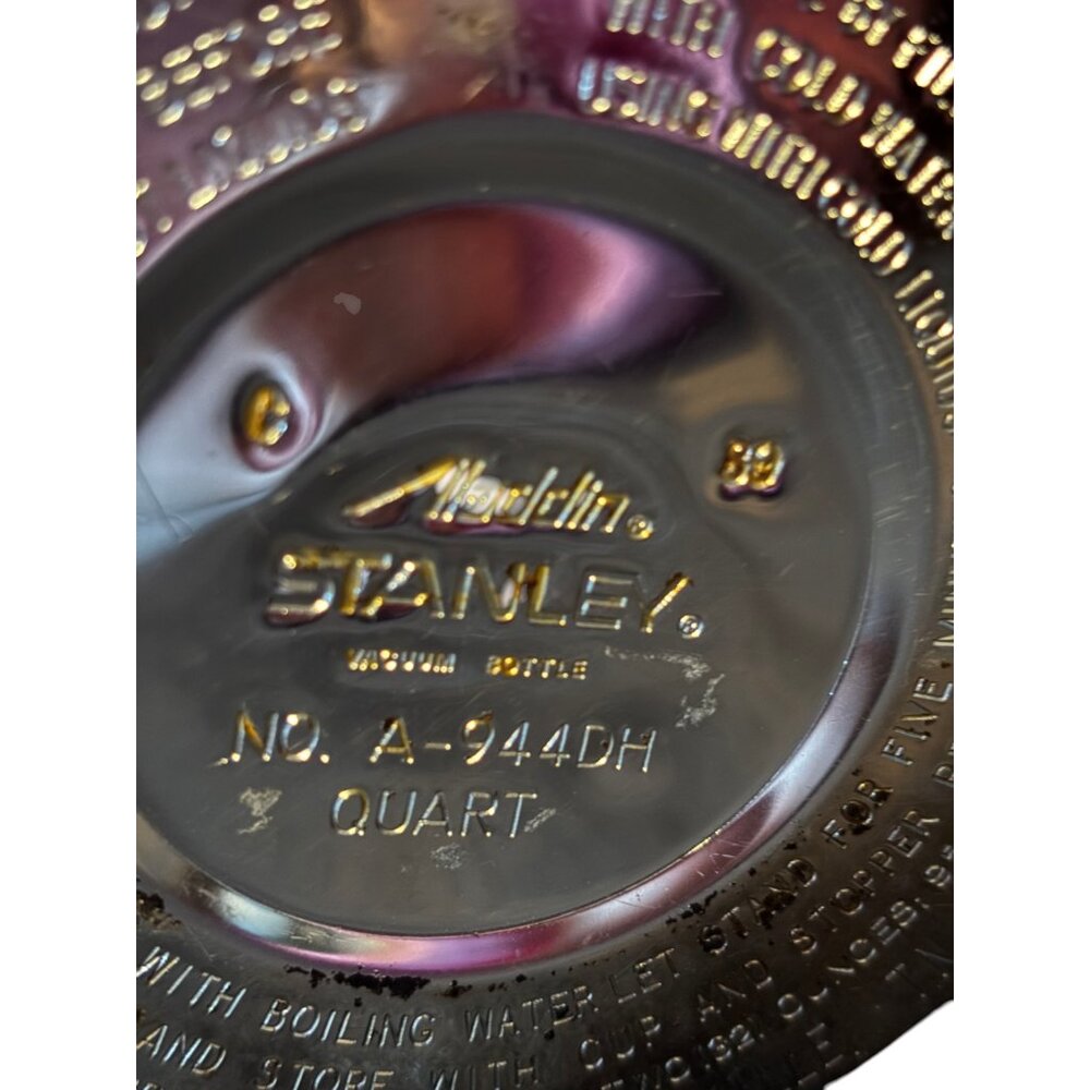 Vintage USA Made Aladdin Stanley Thermos Green 1 Quart A944DH Vacuum Bottle‎ - Picture 7 of 9